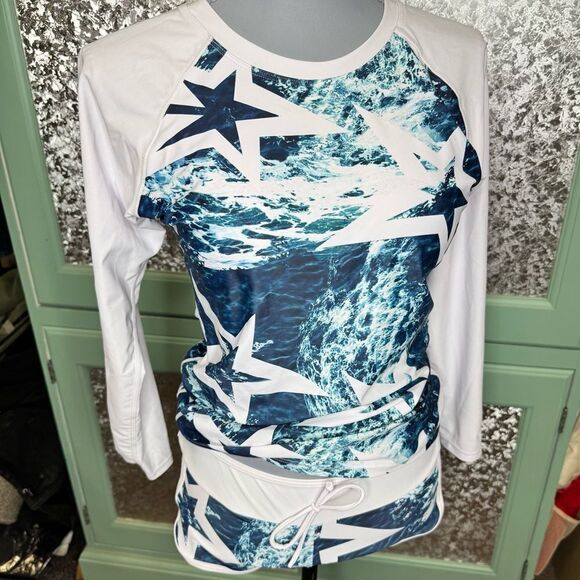 YATEEN Long Sleeve Sun Protection Rash Guard Two Piece Swimsuit Set Size Medium - Picture 15 of 16